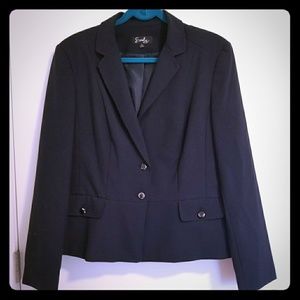 Emily Peplum Style Blazer - Navy Blue Size 14